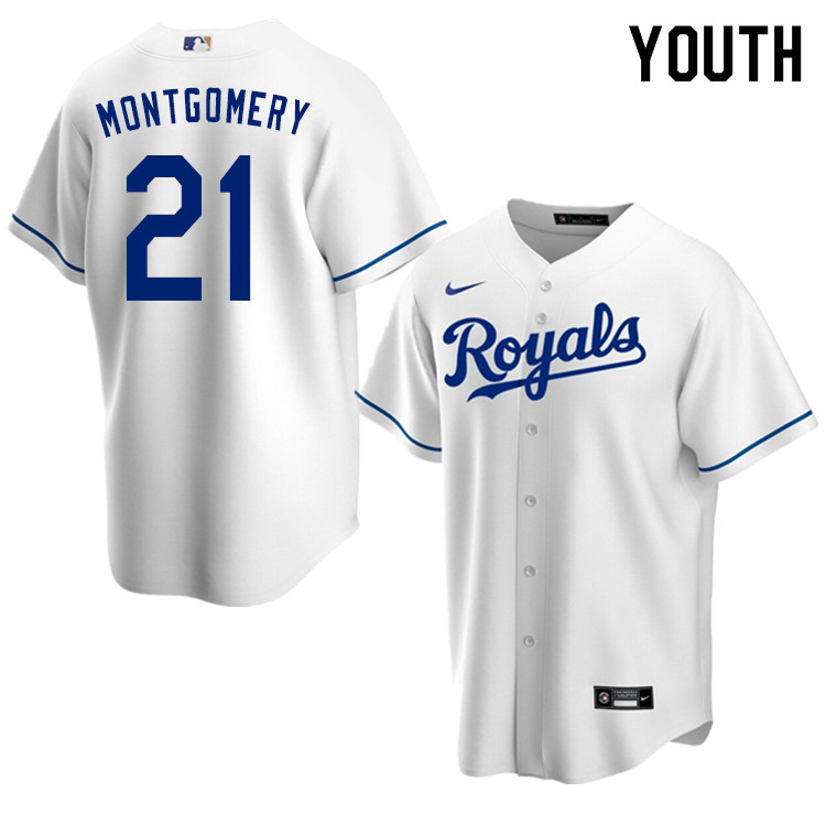 Nike Youth #21 Mike Montgomery Kansas City Royals Baseball Jerseys Sale-White